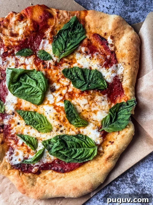 Crispy Air Fryer French Fries with 3 Ingredients 16 Air fryer pizza with fresh basil.