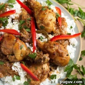 Instant Pot Chicken Adobo Filipino on a plate.