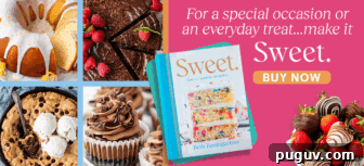 Sangria-Inspired Poke Cake Recipe for Summer Parties 7 A cookbook titled Sweet by Beth Baumgartner is surrounded by images of cakes, cookies, cupcakes, and chocolate-dipped strawberries.