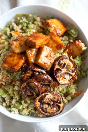 45 Tofu Recipes: Stir-Fries, Marinades, Curries, Sandwiches & More 12 Eggplant & Tofu in Soy Lime Sauce - Baked Eggplant stir fry. Easy 1 Pot meal. Add other veggies of choice. #Vegan #Glutenfree #Nutfree #veganricha #Recipe | VeganRicha.com