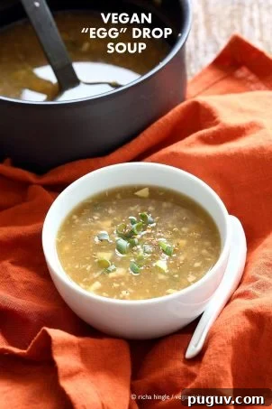 45 Tofu Recipes: Stir-Fries, Marinades, Curries, Sandwiches & More 24 Vegan Egg Drop Soup. Egg-less Egg drop soup with Jackfruit and Tofu. Soothing Chinese "egg" drop soup. Vegan Gluten-free Recipe. | VeganRicha.com #vegan #glutenfree #veganricha