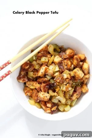 45 Tofu Recipes: Stir-Fries, Marinades, Curries, Sandwiches & More 6 Celery Black Pepper Tofu | Vegan Richa #glutenfree #veganricha #vegan