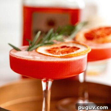 Side shot of amaretto cocktail.