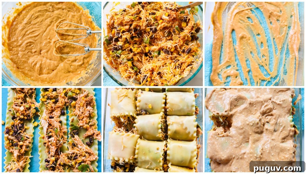 Collage showing steps to making roll-ups.