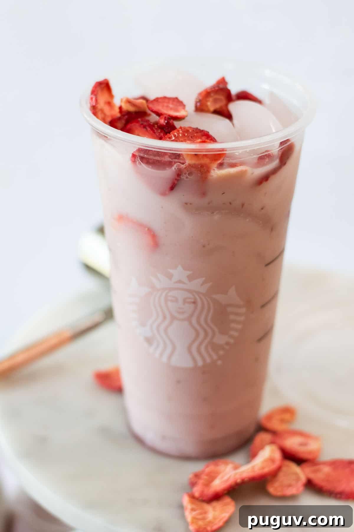 Starbucks Pink Drink Copycat Recipe: How to Make It at Home 2 Starbucks Pink Drink Copycat in a plastic cup