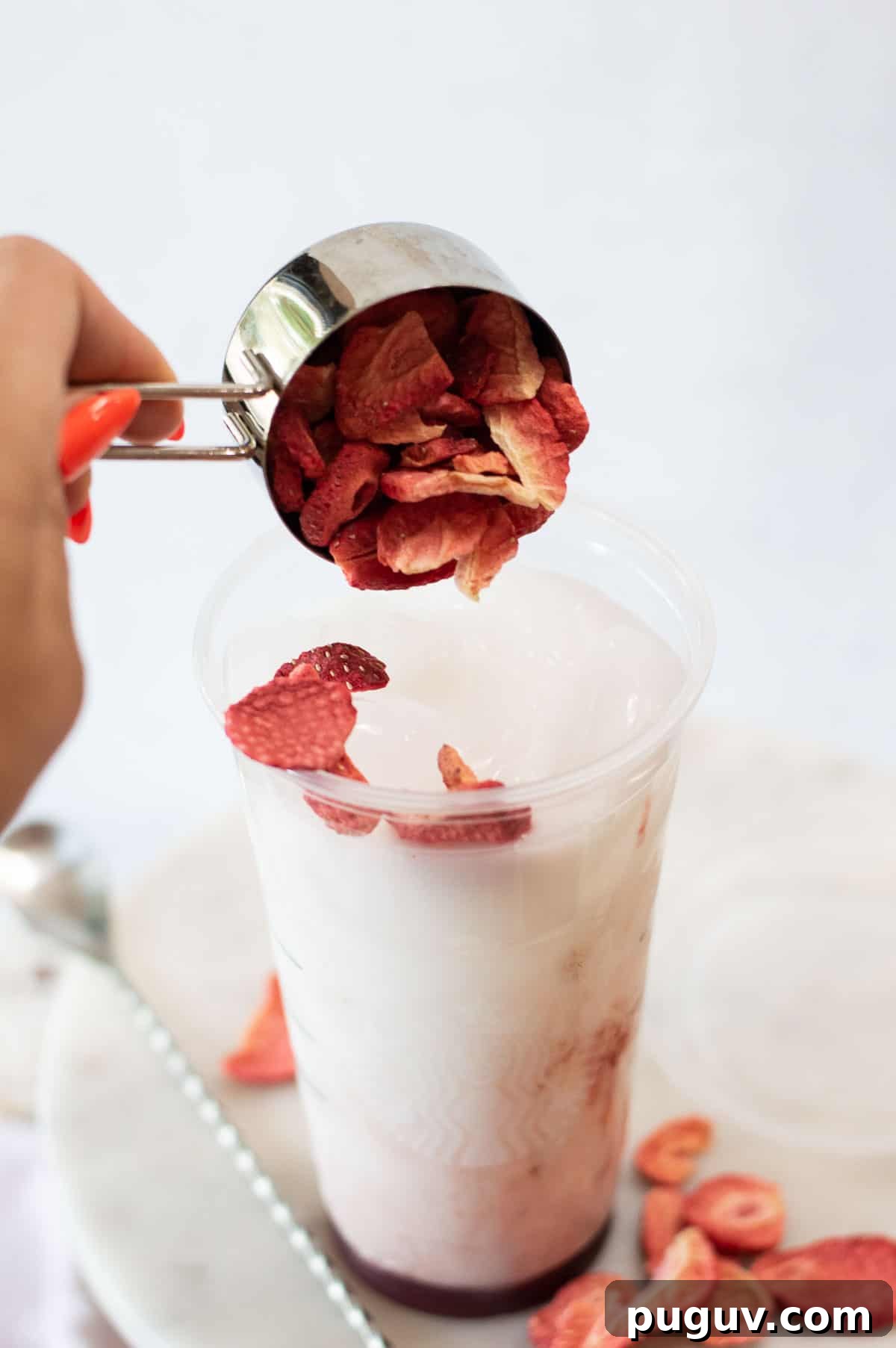 Starbucks Pink Drink Copycat Recipe: How to Make It at Home 6 Starbucks Pink Drink Copycat with dried strawberries