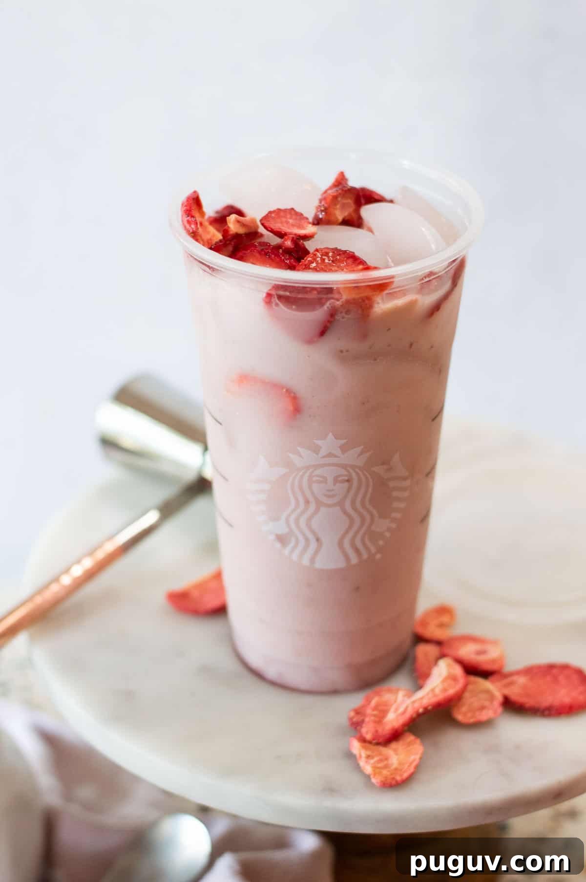 Starbucks Pink Drink Copycat Recipe: How to Make It at Home 8 Starbucks Pink Drink Copycat in a plastic cup