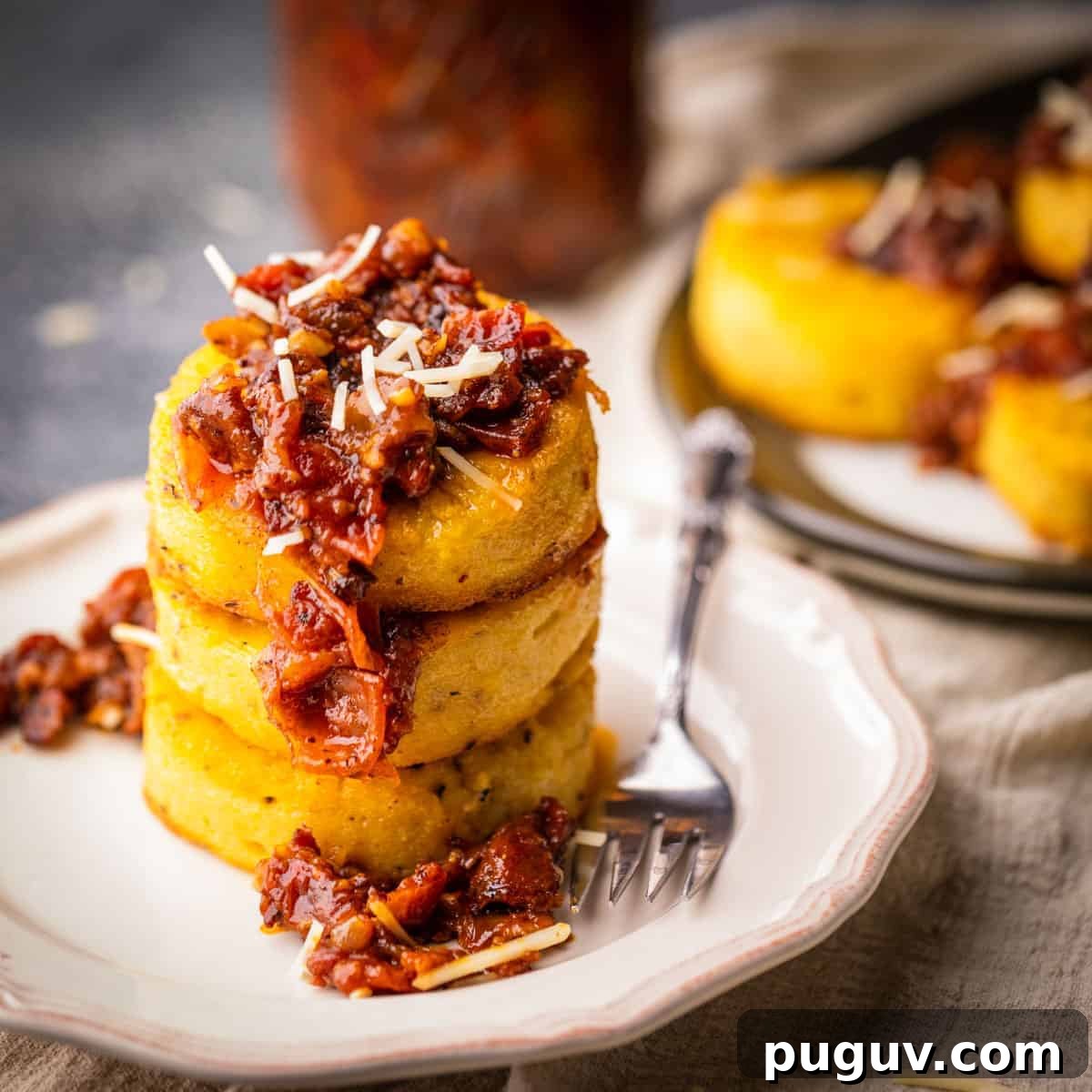 Crispy fried polenta cakes