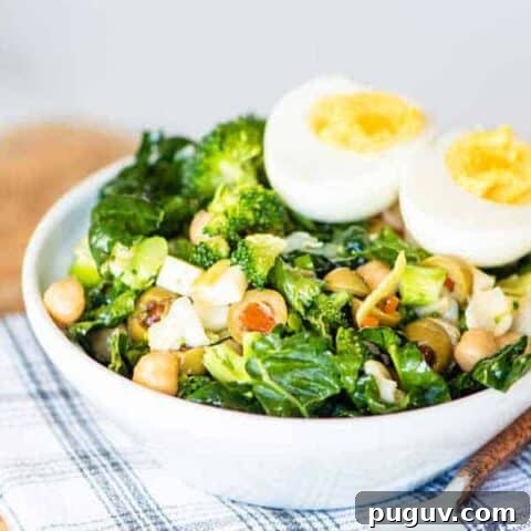 Chopped salad with kale and broccoli