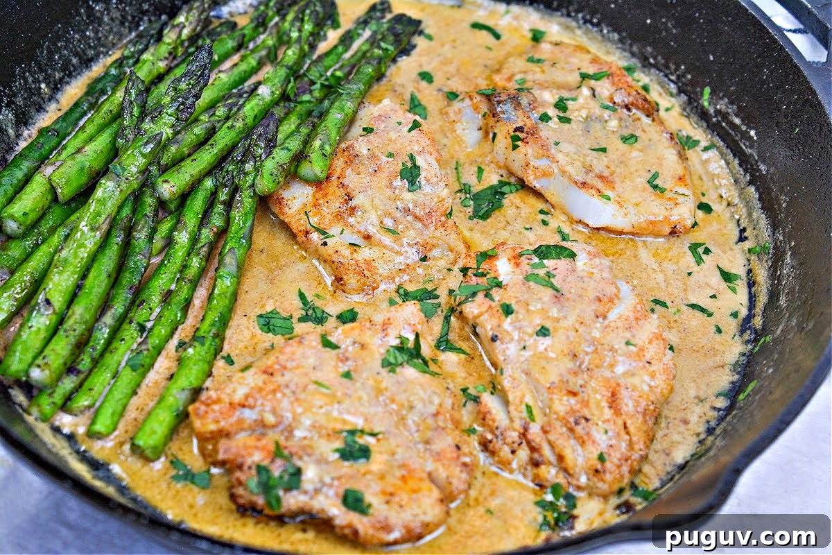 Creamy Cajun Cod Skillet with Asparagus (Keto-Friendly) 8 Creamy Keto Skillet Cajun Cod With Asparagus