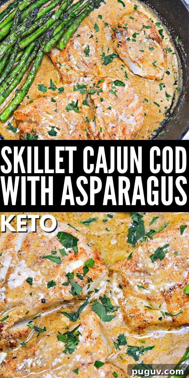 Creamy Cajun Cod Skillet with Asparagus (Keto-Friendly) 9 Creamy Keto Skillet Cajun Cod With Asparagus