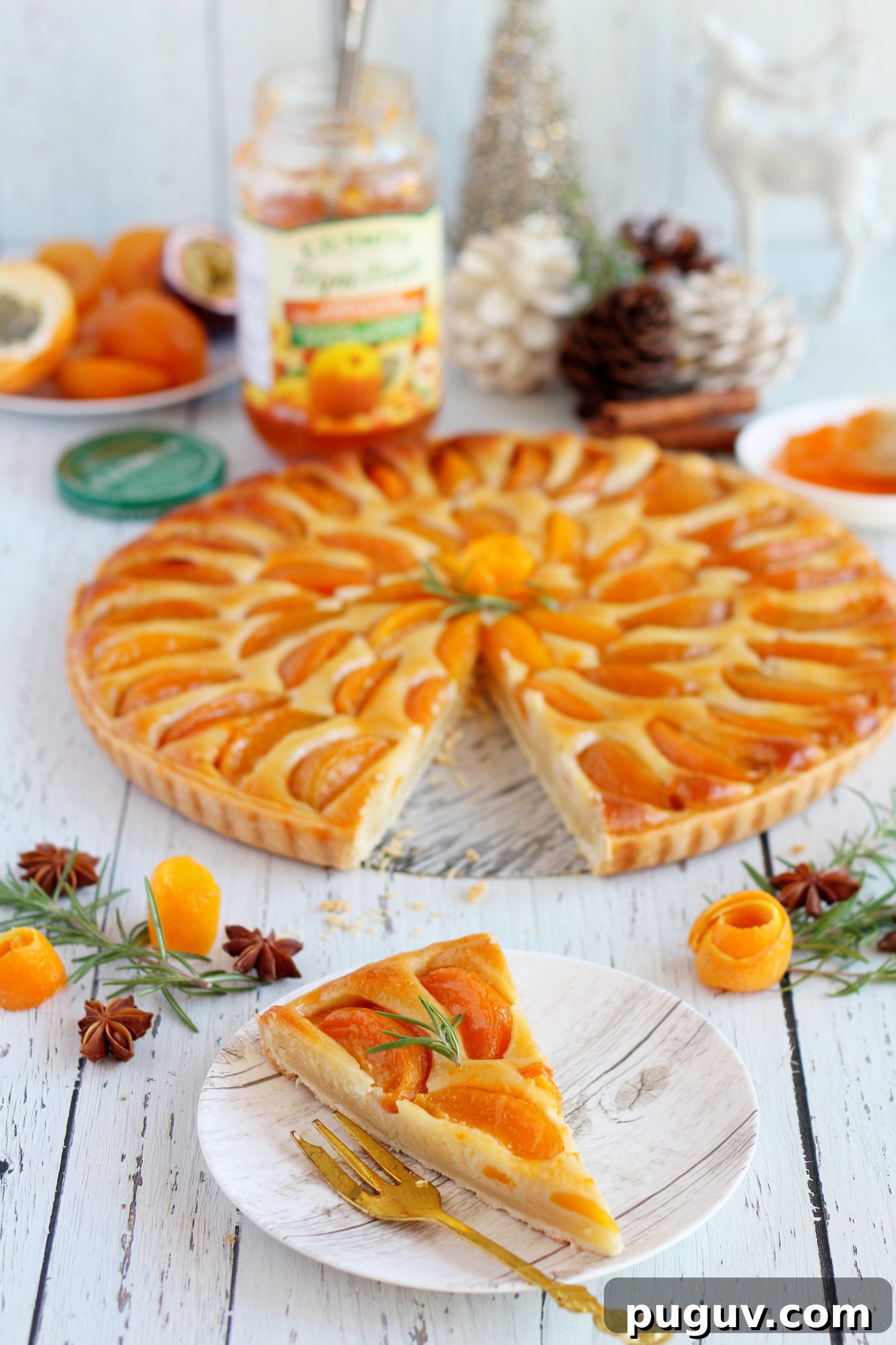 Apricot Tart with Almond Frangipane Filling 3 tart with apricots sliced