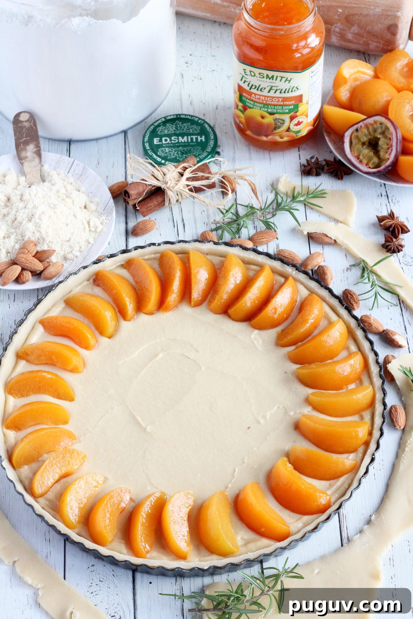 Apricot Tart with Almond Frangipane Filling 9 assembling apricot tart