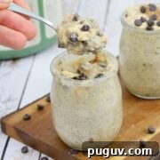 30 Nourishing Dairy- and Gluten-Free Snacks for Breastfeeding 5 Three mason jars filled with high protein cookie dough overnight oats
