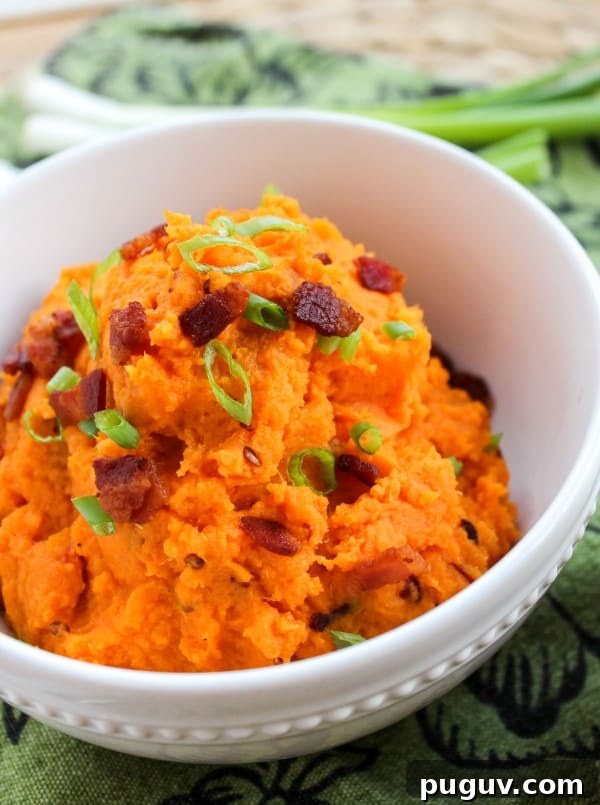 Chipotle-Glazed Sweet Potatoes with Crispy Bacon 7 Chipotle Sweet Potatoes with Bacon from TheFoodCharlatan.com