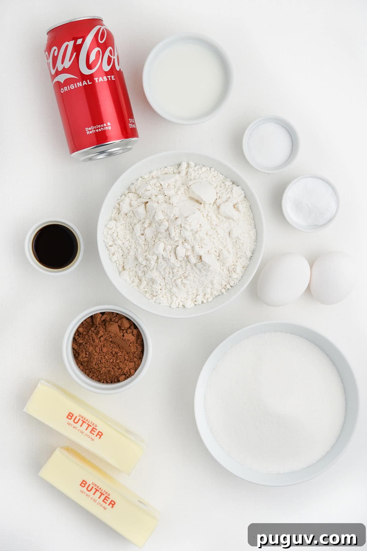 Copycat Cracker Barrel Coca-Cola Cake Recipe You’ll Love 3 Ingredients to make coca cola cake on the table.