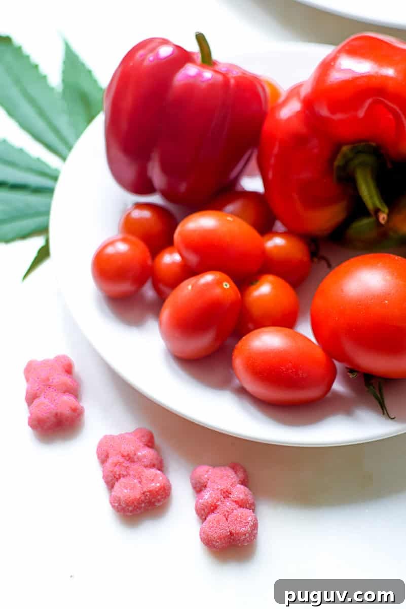 Can Cannabis Edibles Cause Severe Digestive Issues? 4 A picture of cannabis gummies and grape tomatoes.