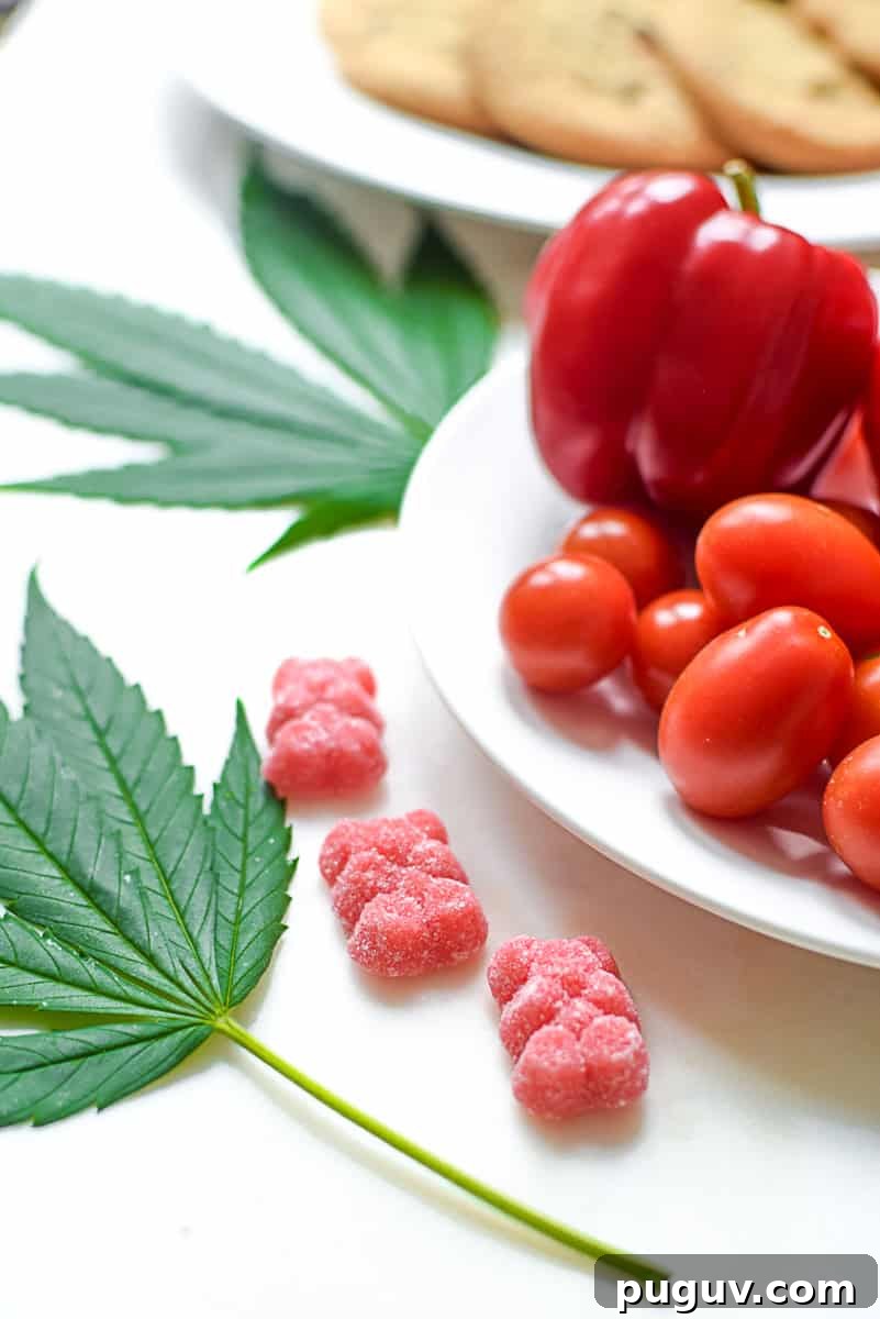 Can Cannabis Edibles Cause Severe Digestive Issues? 5 A picture of cannabis gummies and grape tomatoes.