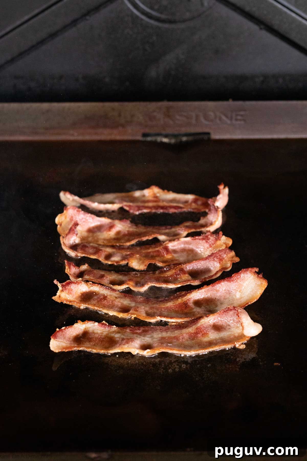 Cooking bacon on the griddle