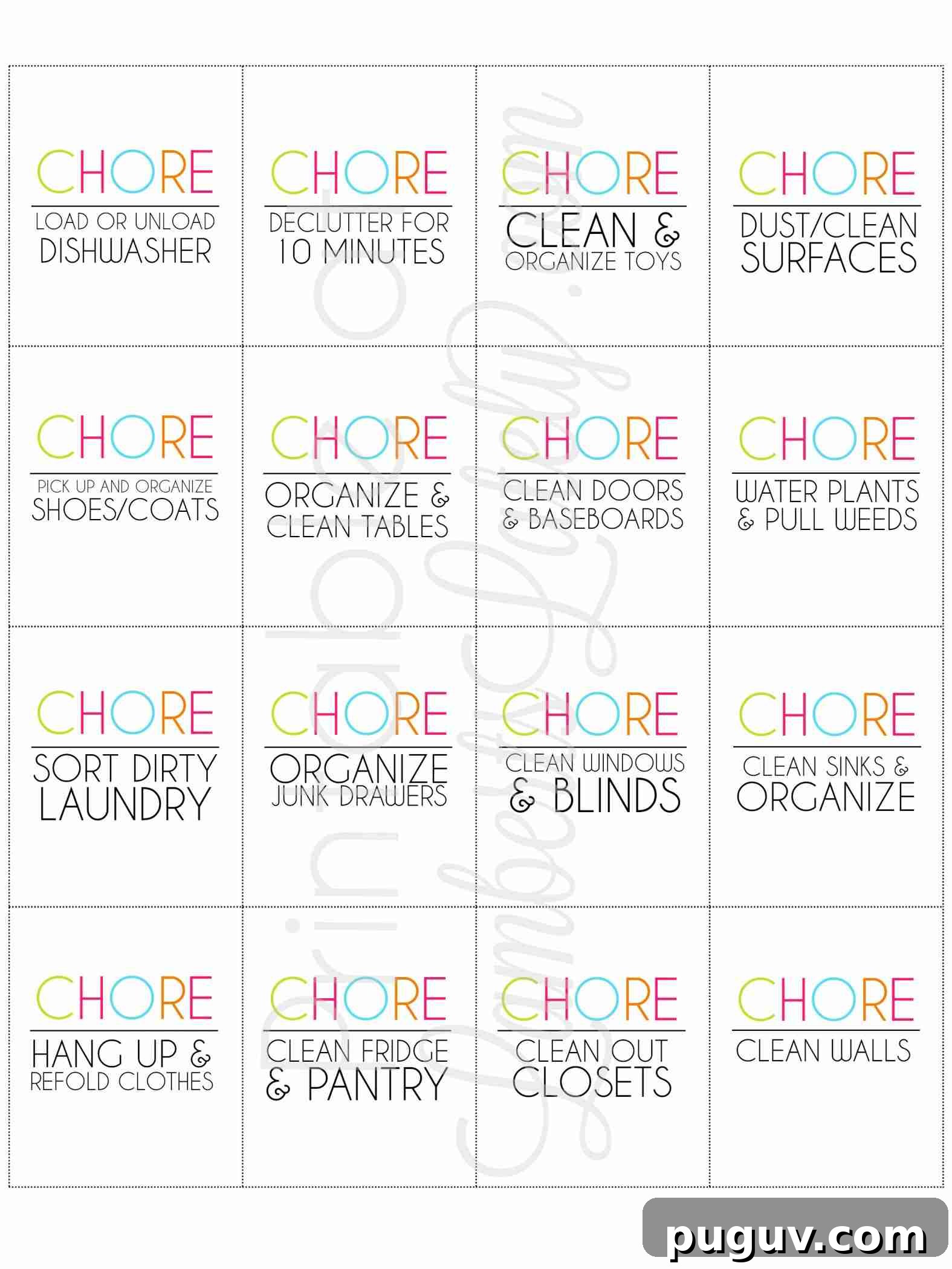 printable chore cards.