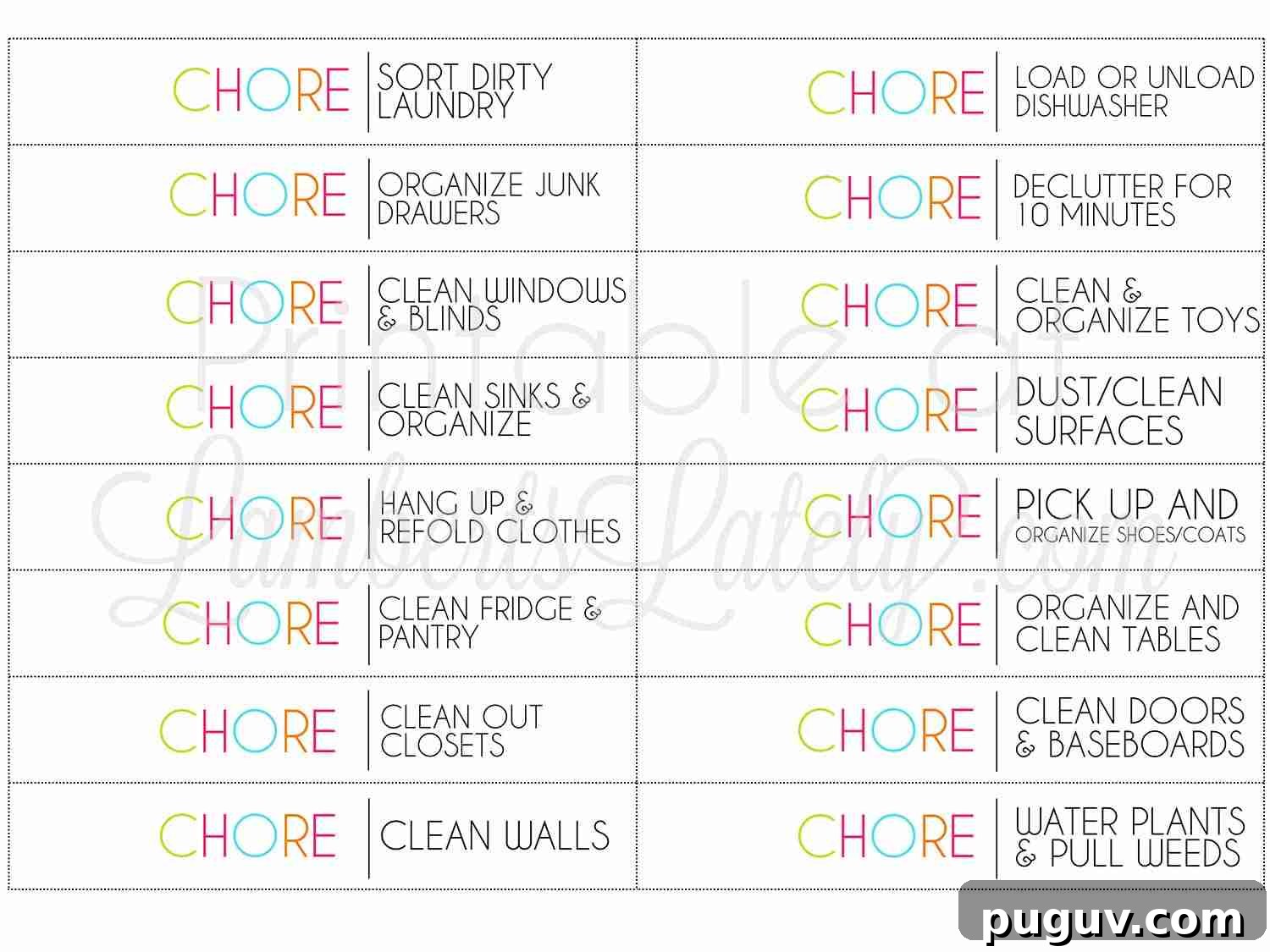 printable chore cards.