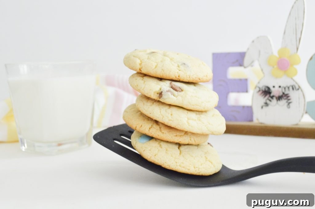 Vanilla Easter Cake Mix Cookies: Soft Spring Treats 2 Very Vanilla Easter Cake Mix Cookies On spatula