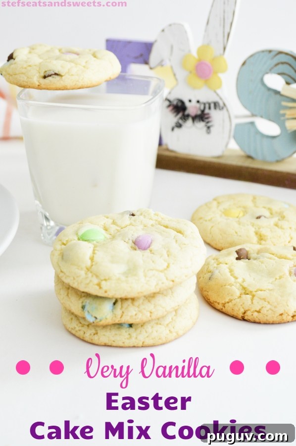 Vanilla Easter Cake Mix Cookies: Soft Spring Treats 12 Very vanilla Easter cake mix cookies pinterest image