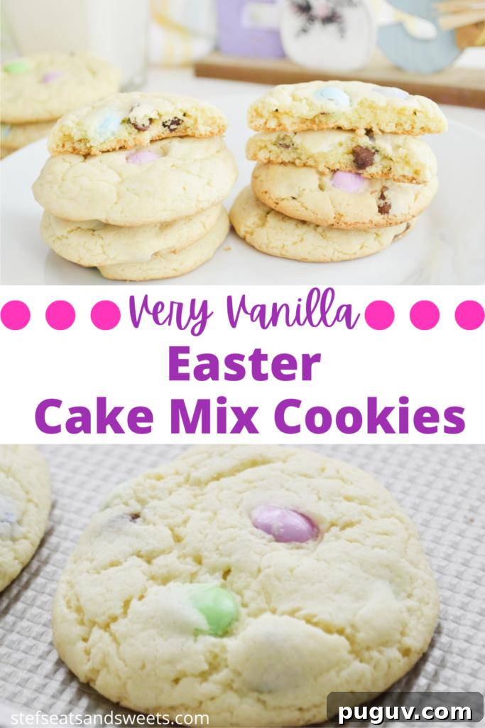 Vanilla Easter Cake Mix Cookies: Soft Spring Treats 14 Very Vanilla Easter Cake Mix Cookies pinterest collage 1