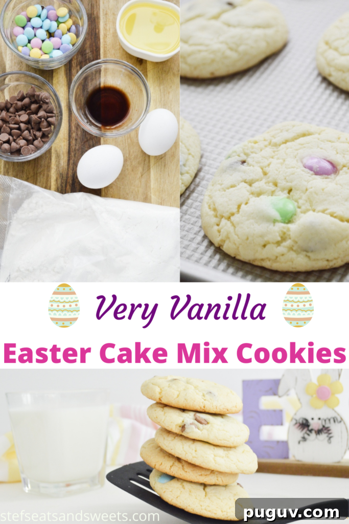 Vanilla Easter Cake Mix Cookies: Soft Spring Treats 17 very vanilla easter cake mix cookies pinetrest collage 2