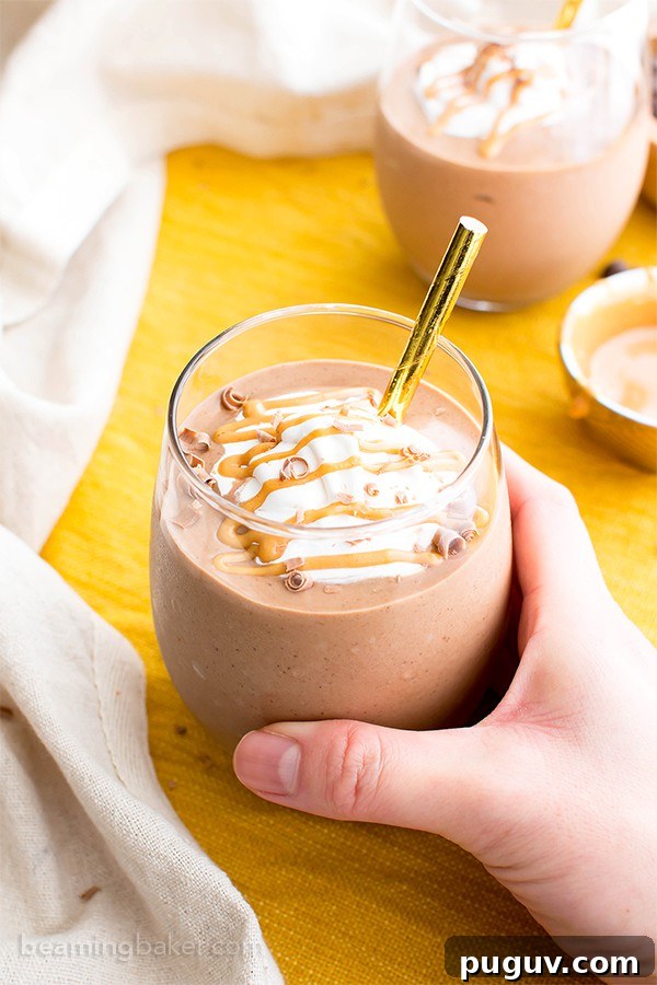 Peanut Butter Hot Chocolate Smoothie — Vegan, Gluten-Free Protein Boost 2 Peanut Butter Hot Chocolate Smoothie