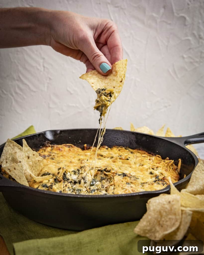 Smoky Three-Cheese Spinach Artichoke Dip Recipe 7 Broil to finish