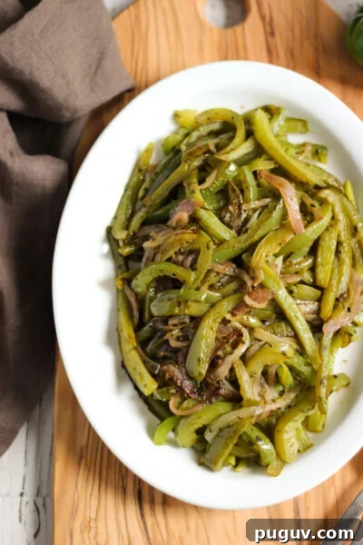 Sauteed green peppers