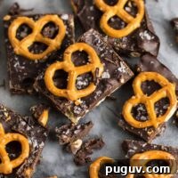 Vegan Dark Chocolate Sea Salt Pretzel Bark Recipe 15 Vegan Chocolate Sea Salt Pretzel Bark Recipe (gluten free.) An indulgent healthy dessert that is so addicting! #vegan #veganpretzelbark #dessert #chocolate #healthy #vegandessert