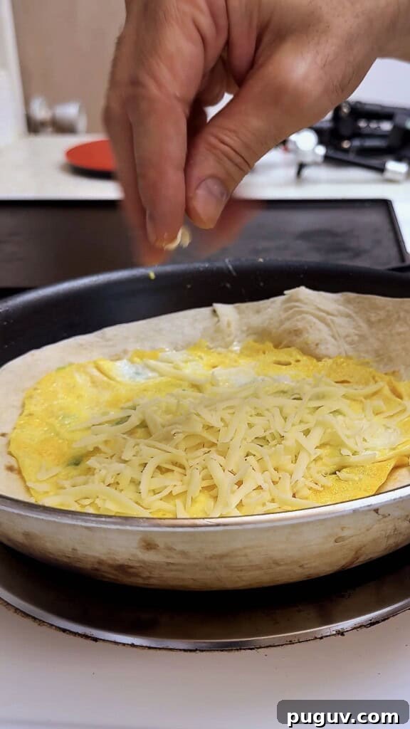 15-Minute Egg & Cheese Breakfast Quesadilla Recipe 9 add more cheese