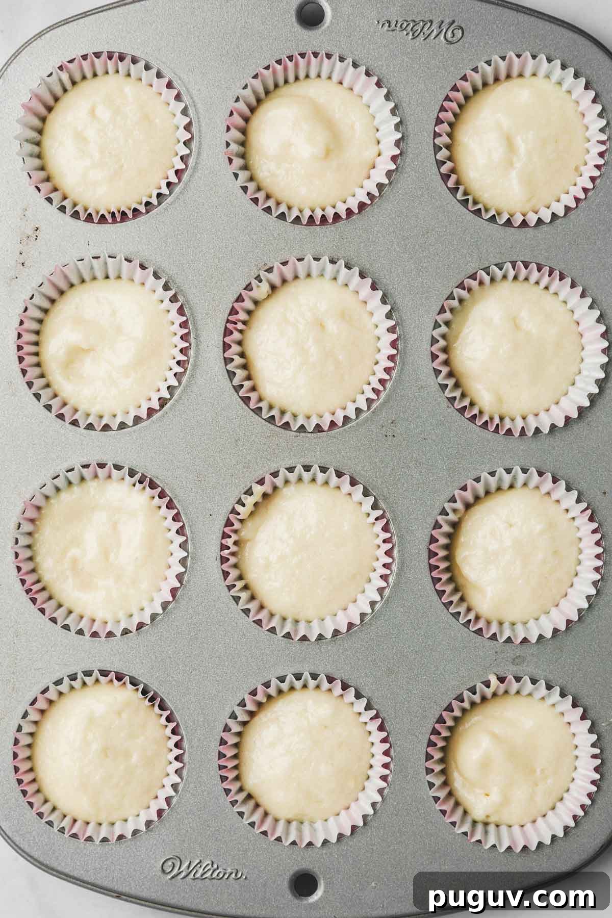 moule à cupcakes avec des cupcakes avant cuisson