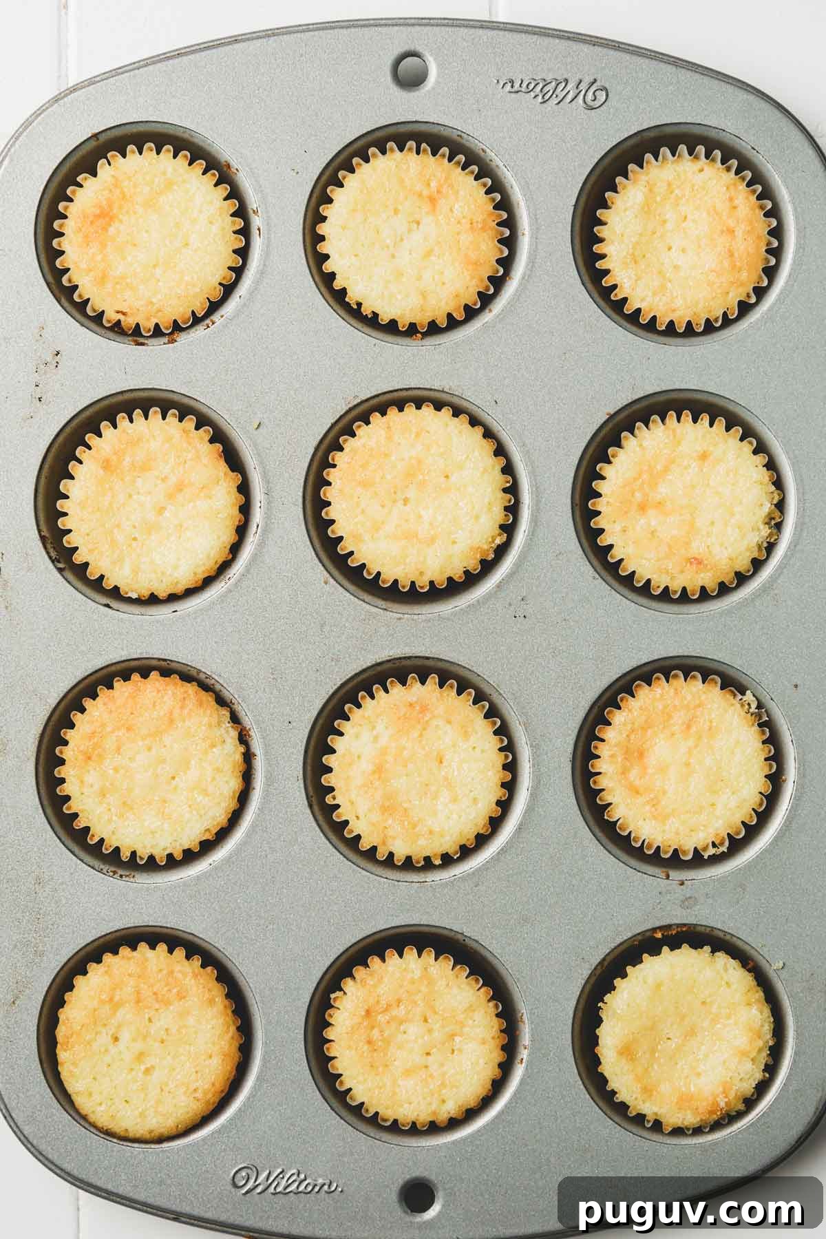 moule à muffins avec mini cupcakes cuits