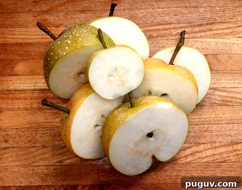 leftover pear pieces after being cut on the mandolin.