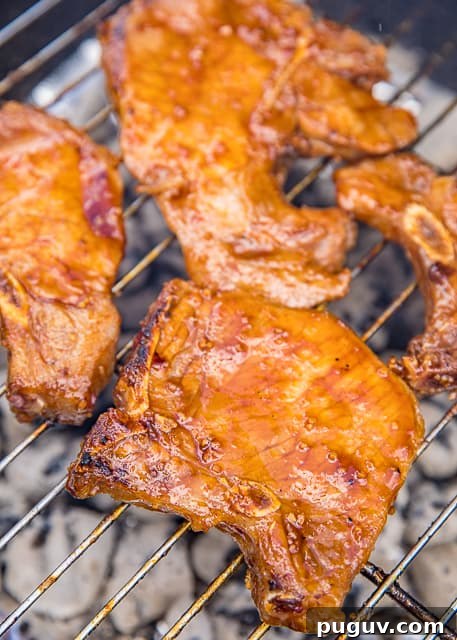 Grilled Huli Huli Pork Chops Grilled Huli Huli Pork Chops - plated and ready to serve