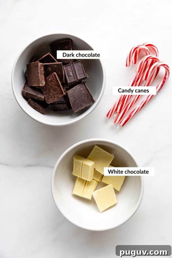 ingredients for peppermint bark