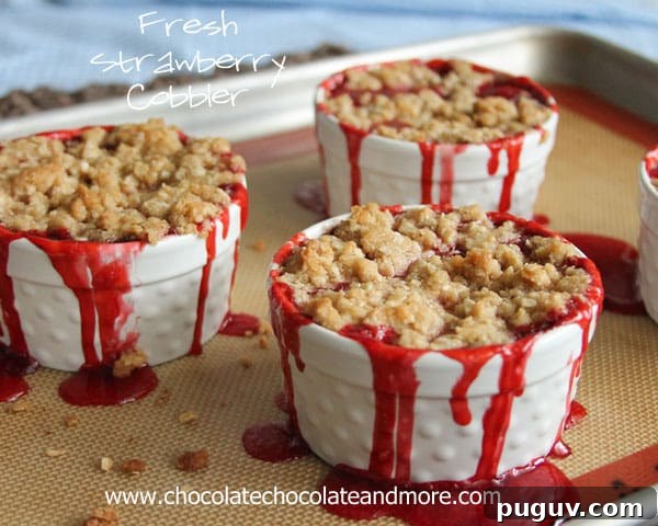 Fresh Strawberry Cobbler Fresh Strawberry Cobbler-Individual cobblers bursting with fresh berry flavor and a crumb topping!