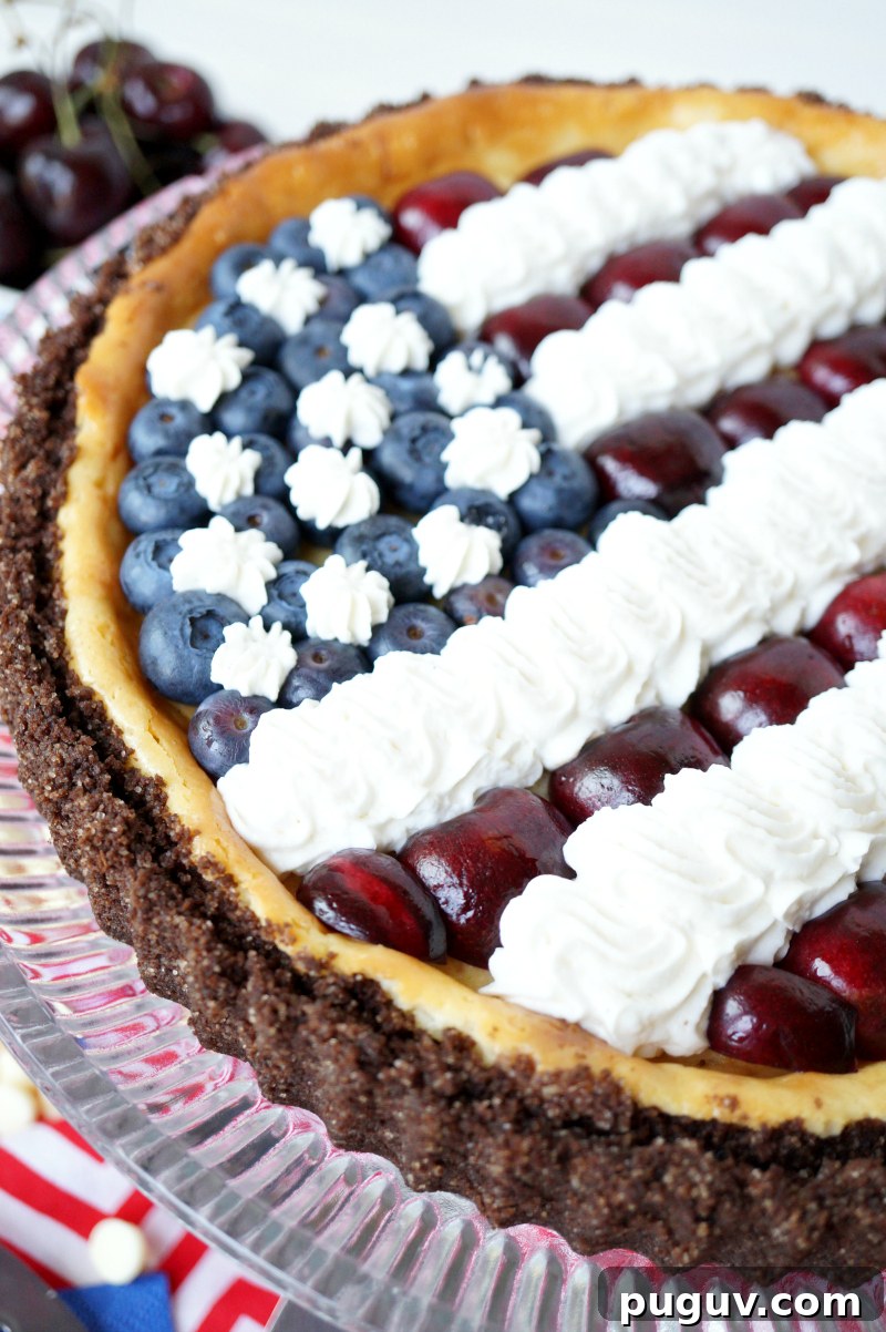 American Flag White Chocolate Cheesecake Recipe for 4th of July 3 American flag white chocolate cheesecake | The Baking Fairy