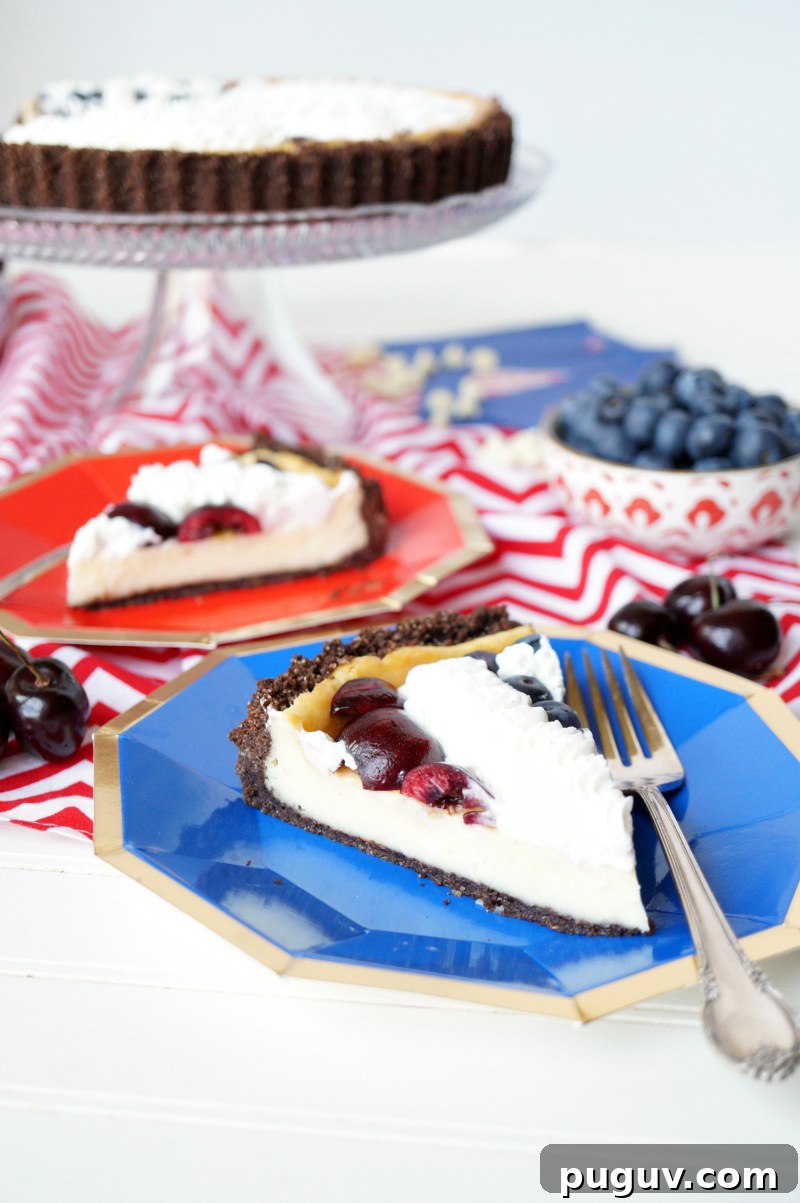 American Flag White Chocolate Cheesecake Recipe for 4th of July 4 American flag white chocolate cheesecake | The Baking Fairy