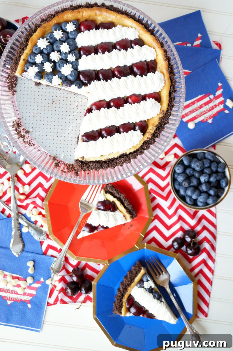 American Flag White Chocolate Cheesecake Recipe for 4th of July 5 American flag white chocolate cheesecake | The Baking Fairy