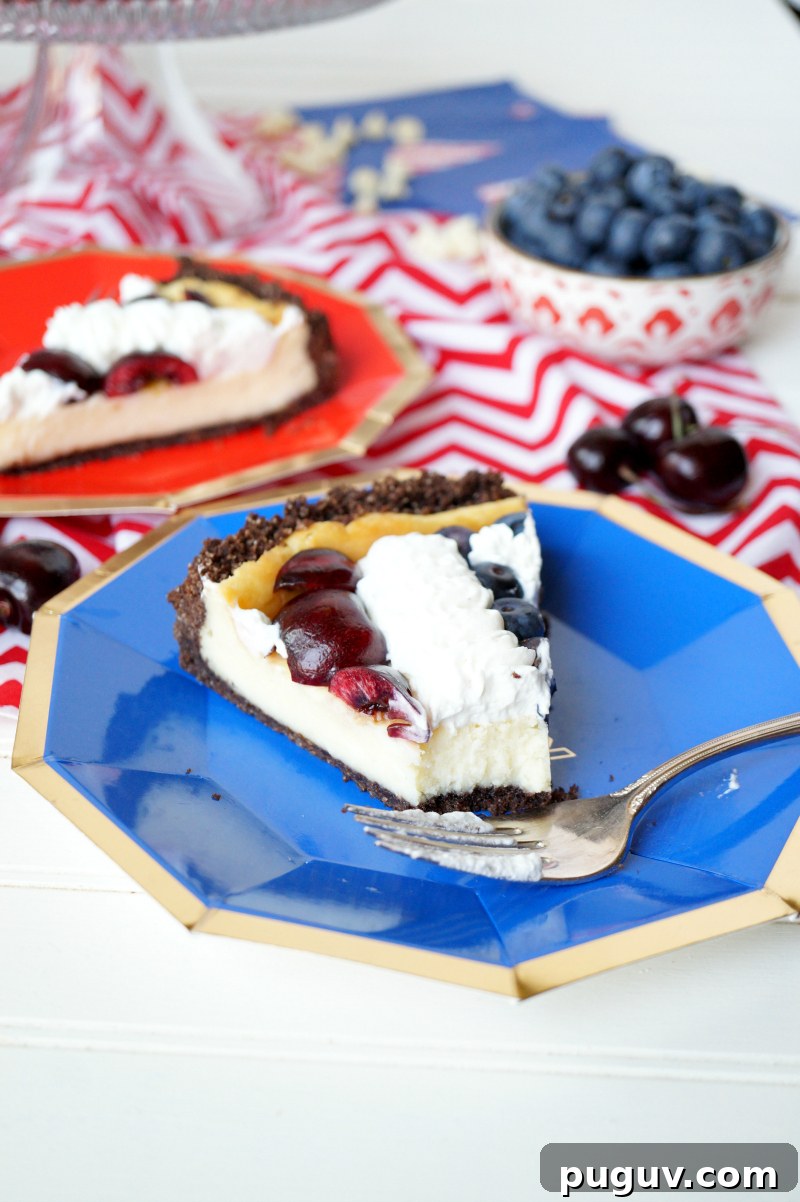 American Flag White Chocolate Cheesecake Recipe for 4th of July 6 American flag white chocolate cheesecake | The Baking Fairy