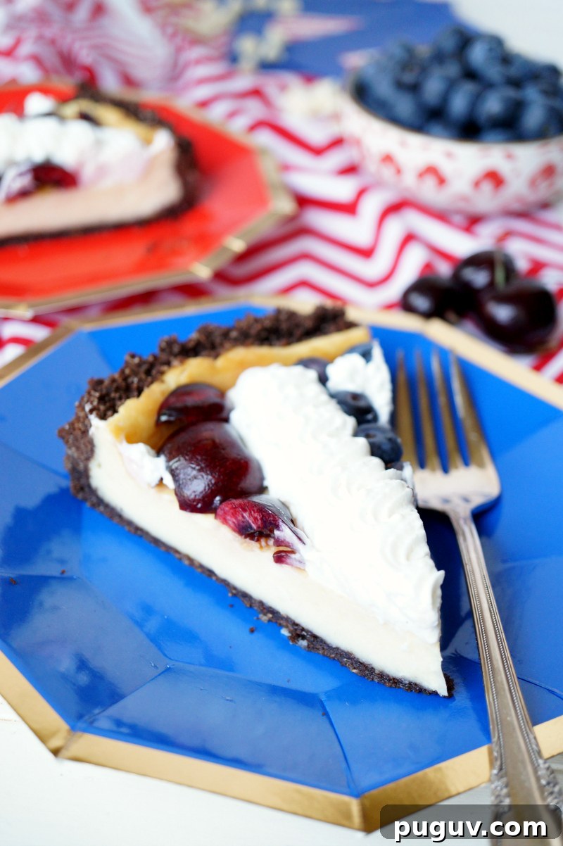 American Flag White Chocolate Cheesecake Recipe for 4th of July 7 American flag white chocolate cheesecake | The Baking Fairy