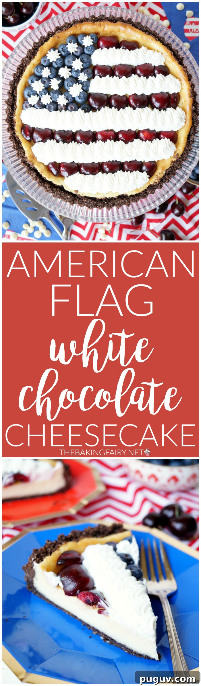 American Flag White Chocolate Cheesecake Recipe for 4th of July 9 American flag white chocolate cheesecake | The Baking Fairy