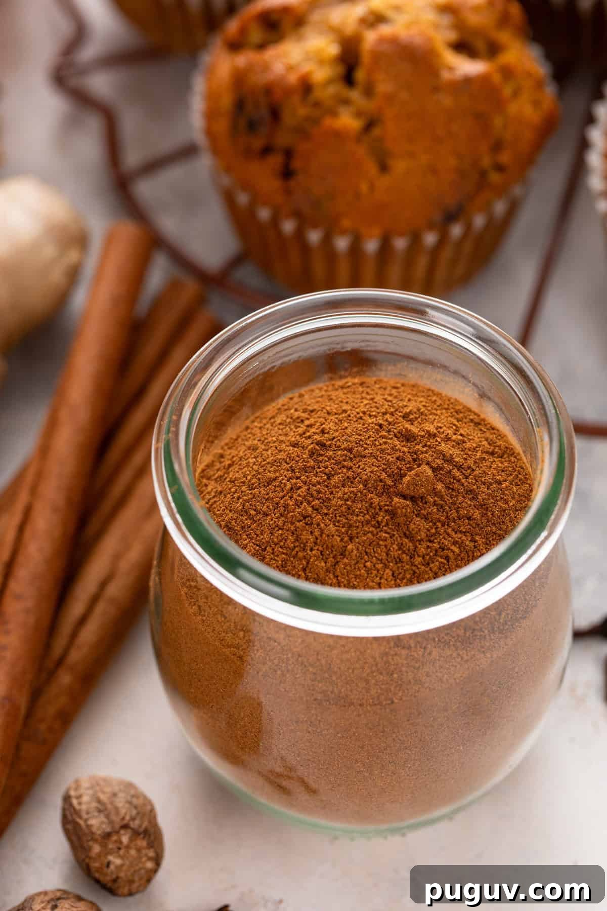 How to Make Pumpkin Pie Spice at Home for Cozy Fall Baking 4 Jar filled with pumpkin pie spice.