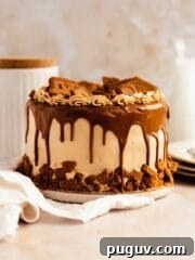 Cake with biscoff drip