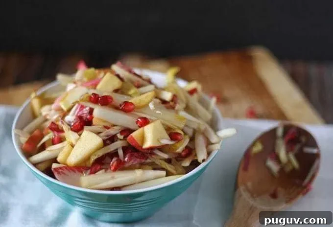 Sweet Endive Salad with Apples, Pomegranate & Honey Vinaigrette 2 img 7696 10