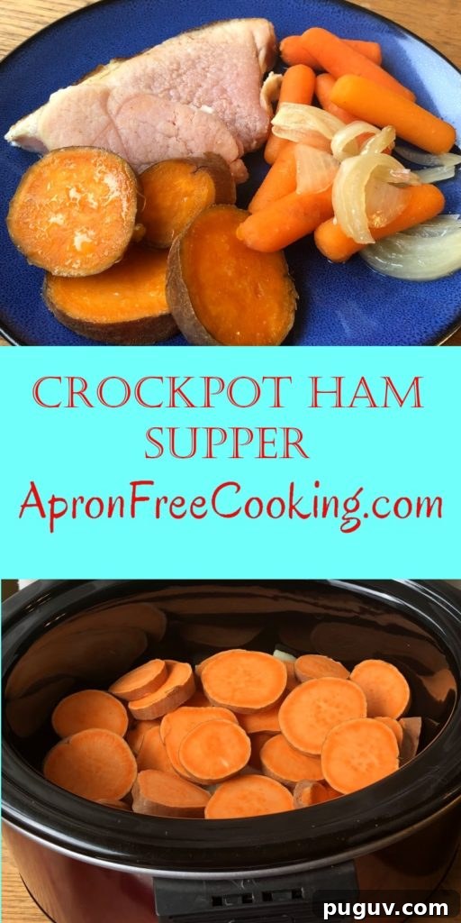 Slow-Cooker Ham Dinner Ideas for Weeknight Meals 6 Crockpot Ham Supper for easy meal with sweet potatoes and carrots